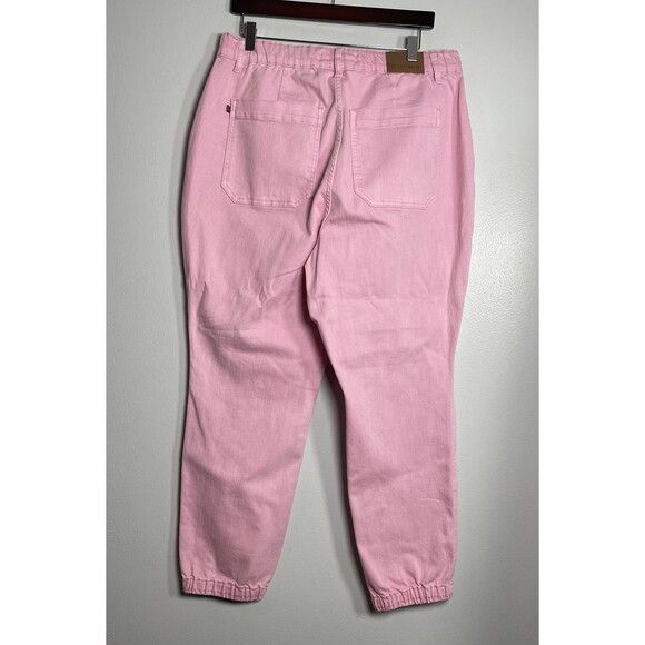 JUDY BLUE High Rise Garment Dyed Denim Joggers Size 16W Pink Casual Pants - Picture 6 of 11